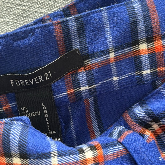 Women's blue plaid pants - Picture 2 of 7